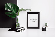 Minimal frame mockup with monstera, a Print Template by KateAedon (Thumbnail 1 of 2)