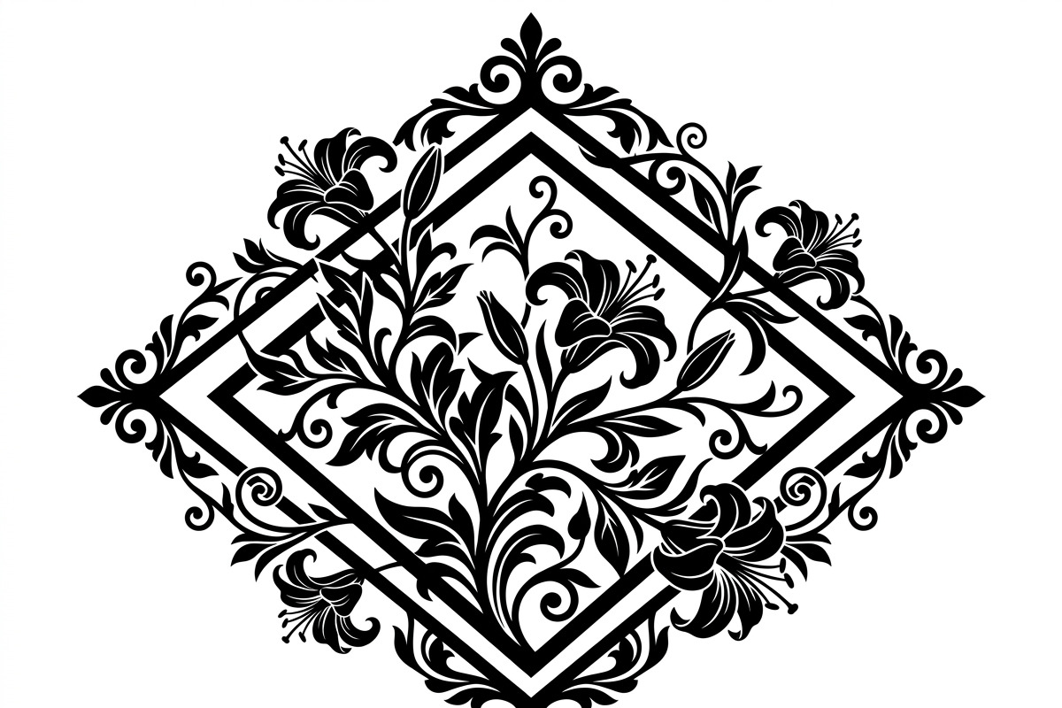60 Romantic Diamond Wall Floral, a Decorative Illustration by Amazin_art (Photo 14 of 42)