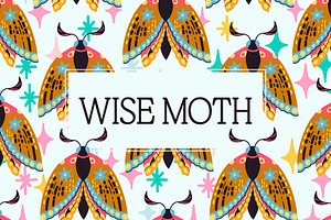 Wise Moth Seamless Patterns