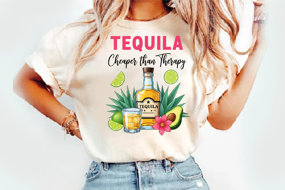 Tequila Helps PNG, Summer PNG, an Illustration by Watercolor design (Photo 2 of 3)