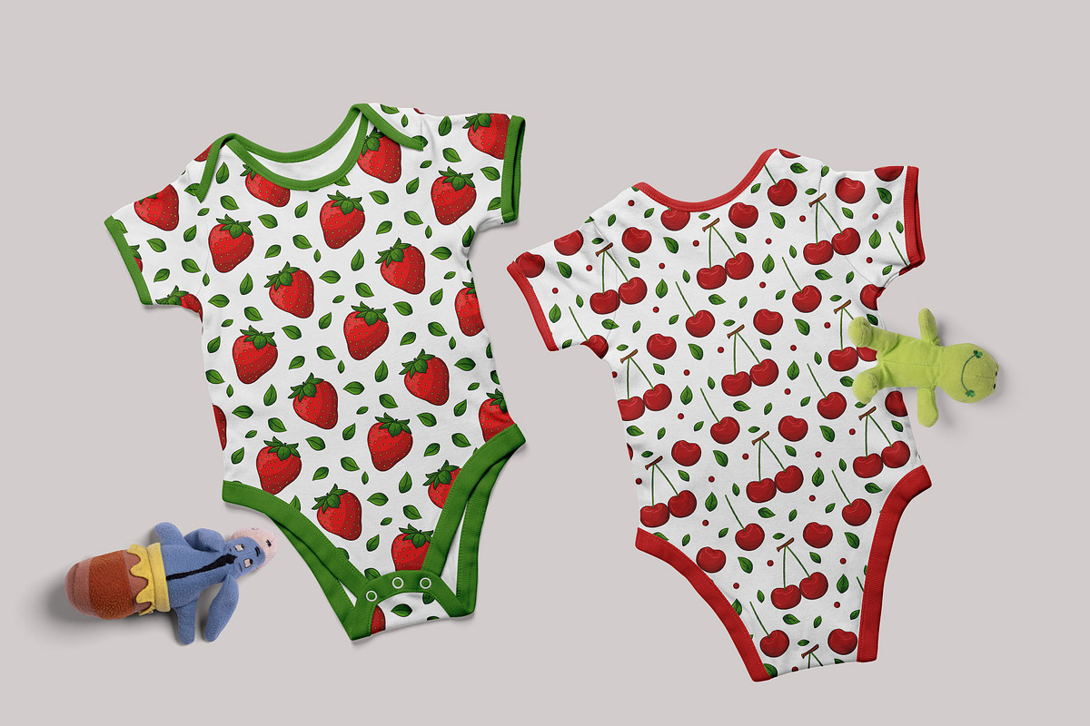 Bright fruits. Cliparts and Patterns, a Food Illustration by Valeria Soloveva (Photo 12 of 14)