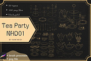 50 Tea Party Procreate brushes, a Brush Add-On by Nan'Heidi (Thumbnail 1 of 4)