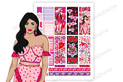 Galentines Stickers 2x1,5, a Stationery Template by GlamArtZhanna (Thumbnail 3 of 6)