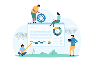 Data integrated AI analytics, a Finance Illustration by Flashvector