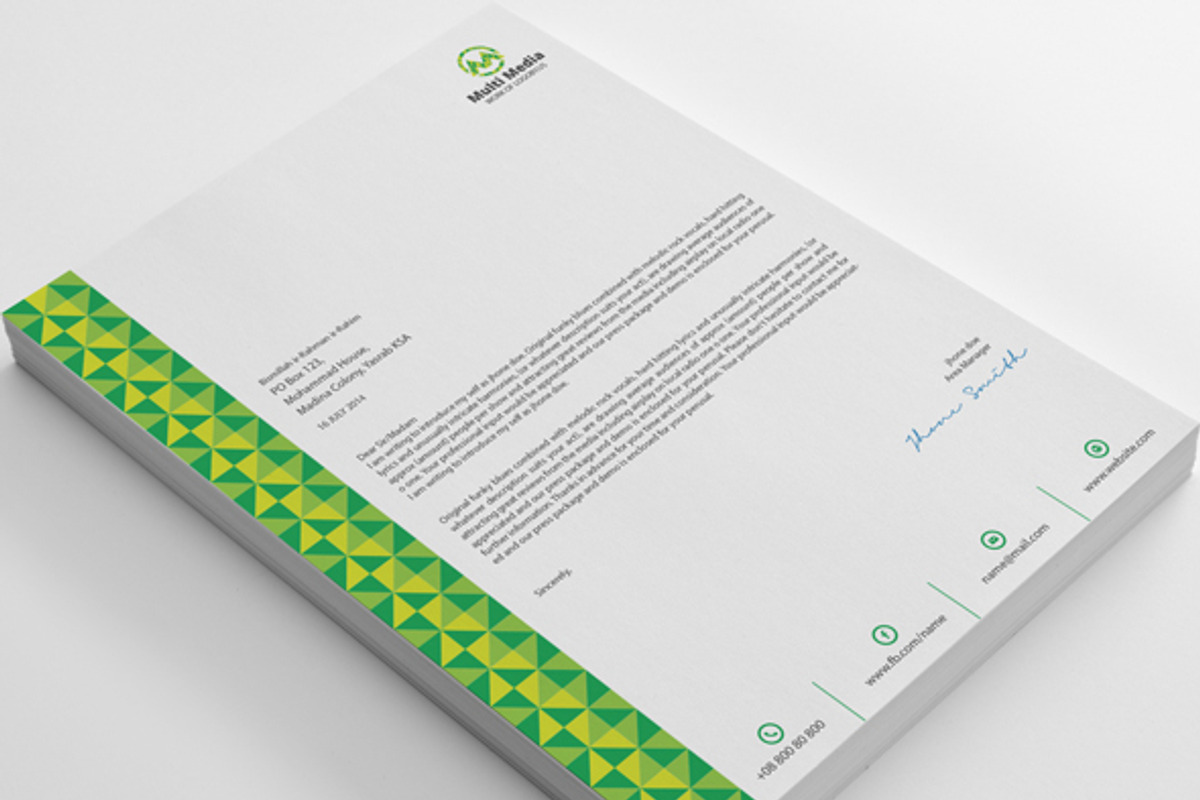 Letterhead, a Stationery Template by shujaktk (Photo 2 of 3)