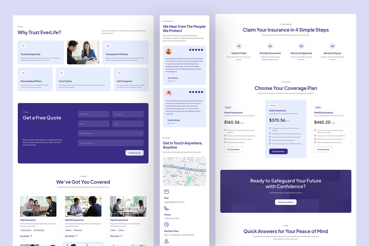 Insurance Landing Page Figma preview 2