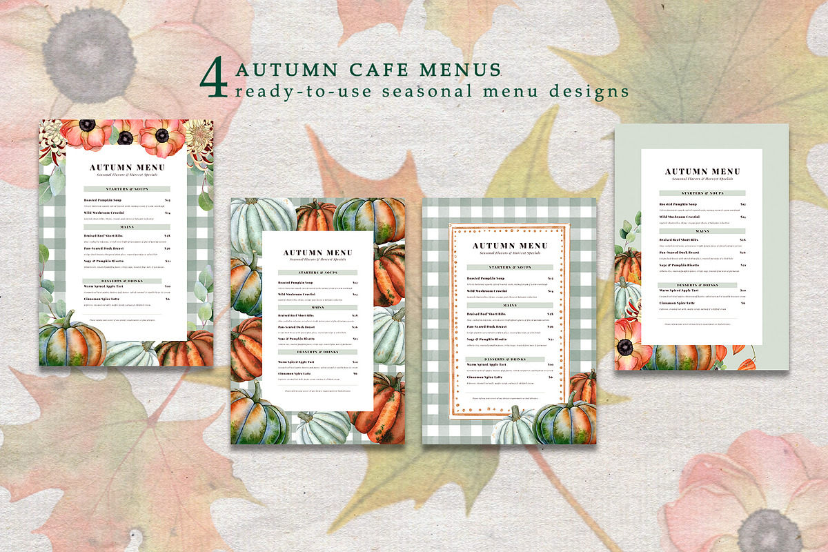 Autumn Botanical Watercolor ClipArt, a Seasonal Illustration by SunnJaneArt (Photo 7 of 15)