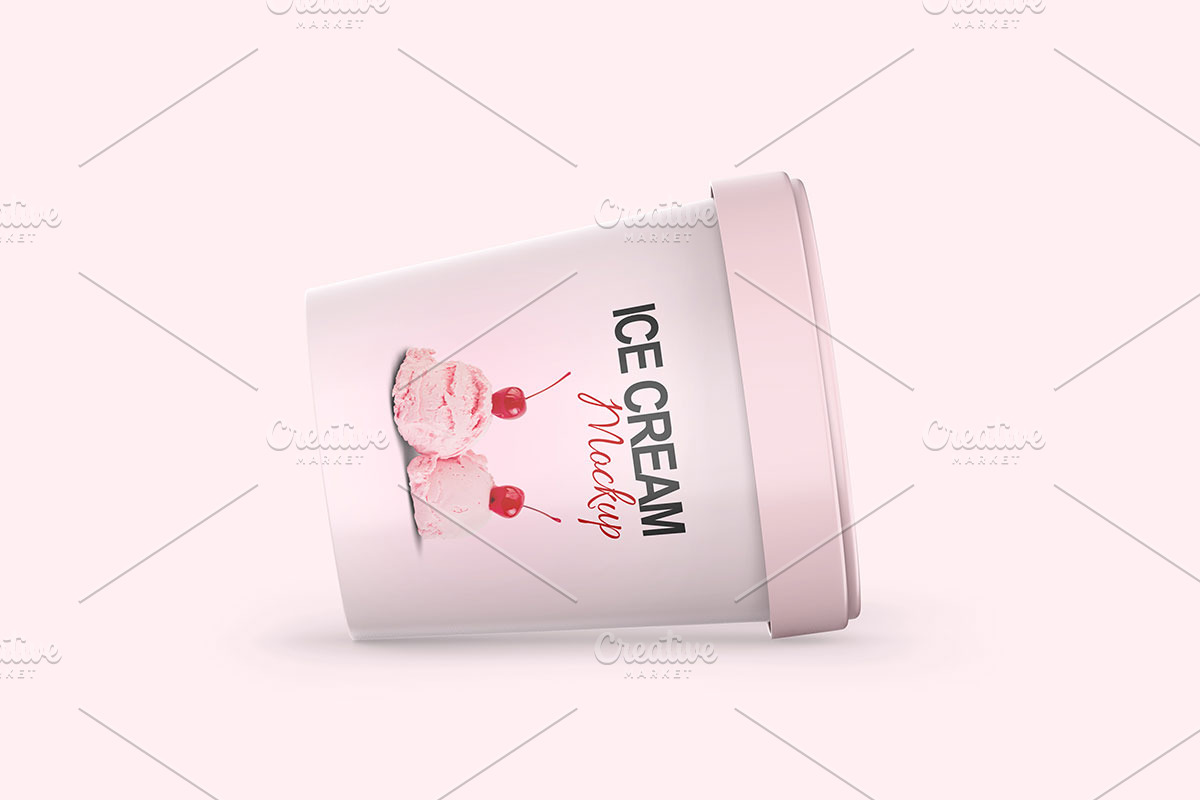 Ice Cream Tub Mockup, a Packaging Mockup by Dev.Rawat21 (Photo 4 of 6)
