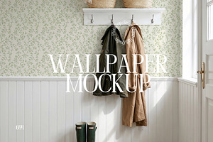 PSD Wallpaper Mockup Hallway Scene, a Mockup by First Impression Mockups