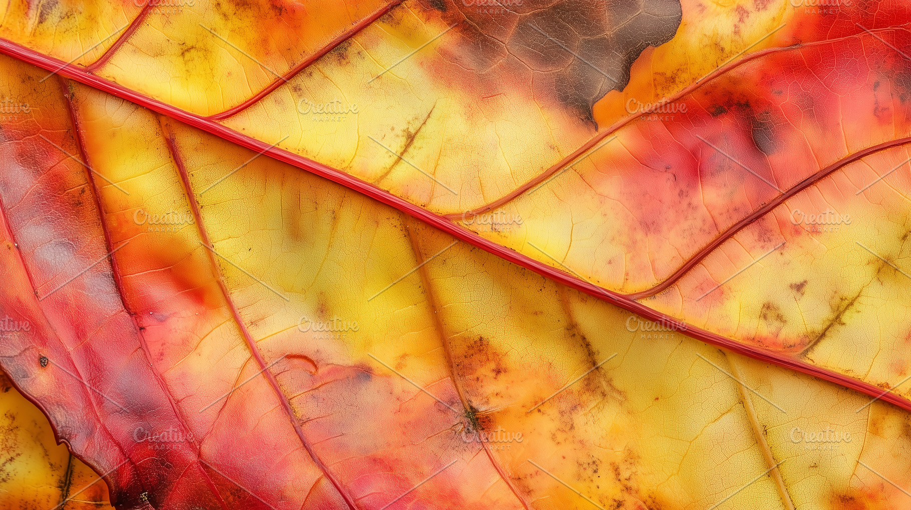 Close up on orange autumn leaf, a Nature Photo by MistyDay