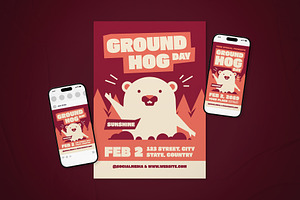 Groundhog Day Event Flyer Set