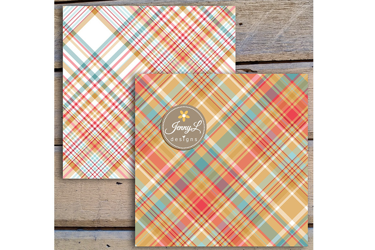 Summer Picnic Plaid Digital Papers, a Pattern Graphic by JennyL Designs (Photo 2 of 6)