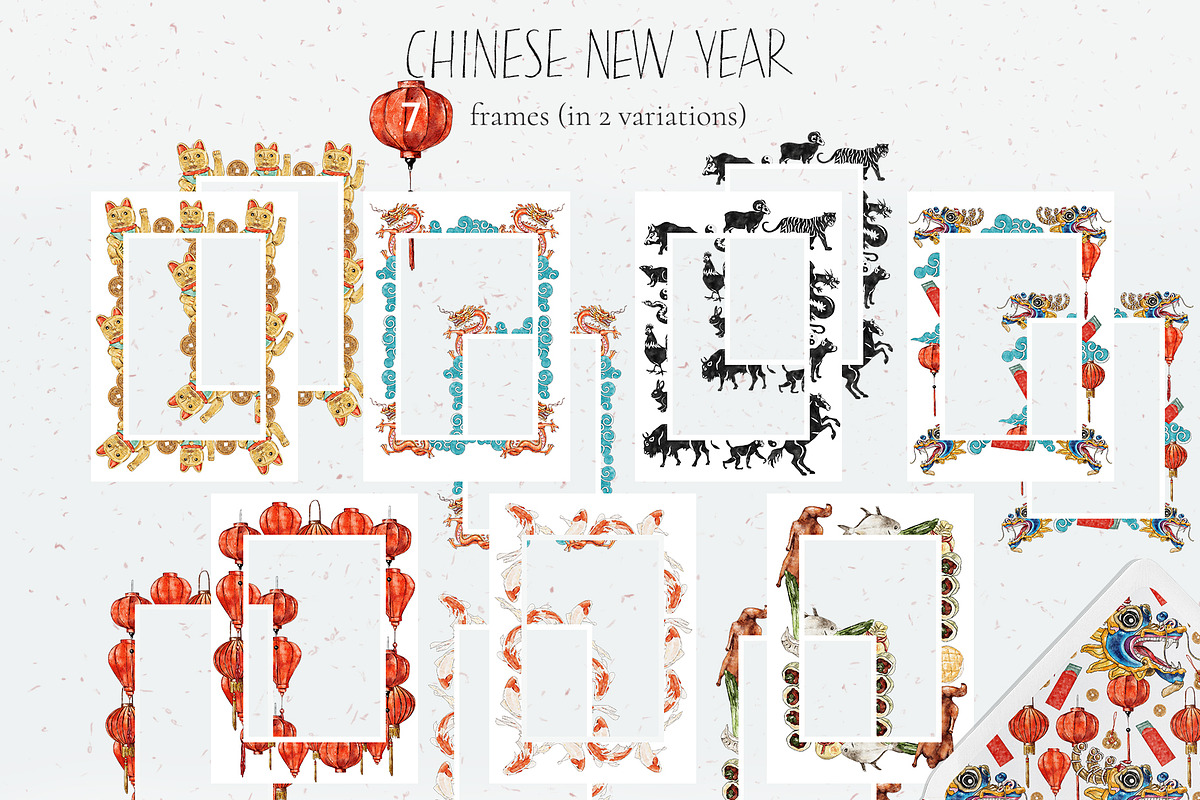 Chinese New Year watercolor clipart, an Illustration by lilisprints (Photo 3 of 4)