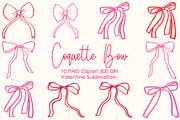 Coquette Bow Valentine Clip Art, a Decorative Illustration by tchastudio (Thumbnail 1 of 12)