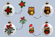 Christmas Owl: Patterns & Clipart, a Seasonal Illustration by Elatedowl (Thumbnail 15 of 16)