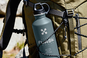 Flask Mockup on Hiking Backpack, a Product Mockup by Design Squad (Thumbnail 3 of 4)