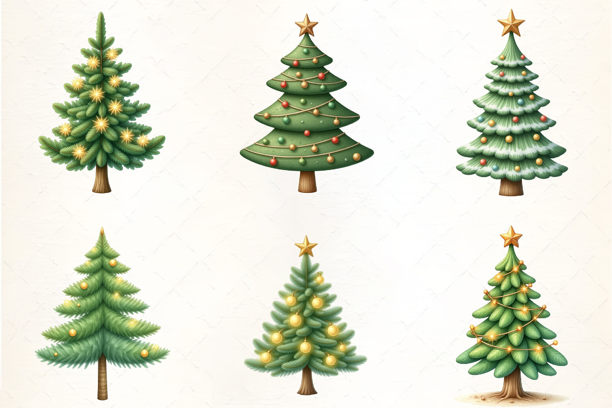 Festive Christmas Tree Lights Clipar, an Illustration by CrexoraLab (Photo 3 of 5)