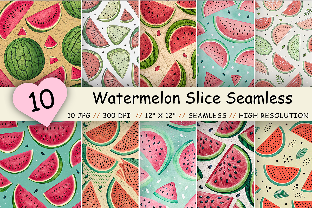 Juicy Watermelon Seamless Pattern, a Pattern Graphic by FloridPrintables (Photo 1 of 7)