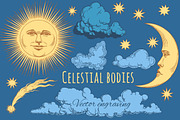 Set Celestial Bodies, an Object Graphic by Vector Engraving (Thumbnail 1 of 2)