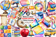 Watercolor Teaching Material Clipart, an Illustration by Canvas Craft (Thumbnail 1 of 7)
