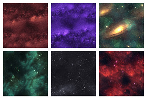 Seamless Galaxy Colorful Backgrounds