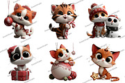 Whimsical Christmas Cats Clipart, an Illustration by DreamArtGraphic (Thumbnail 5 of 5)