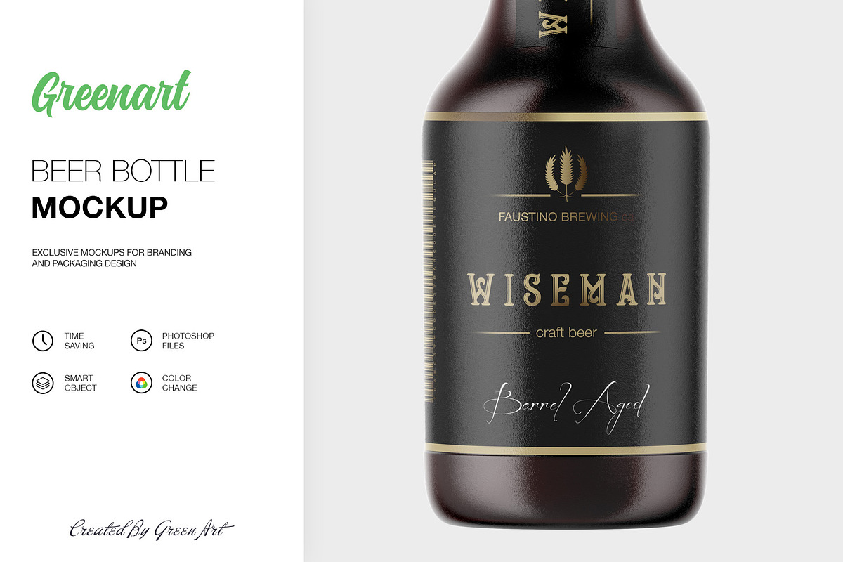 Beer Bottle Mockup, a Product Mockup by Green Art (Photo 5 of 7)