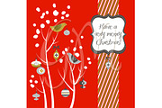 Christmas Clip Art, birds, tree, a Decorative Illustration by GraphicMarket (Thumbnail 3 of 4)