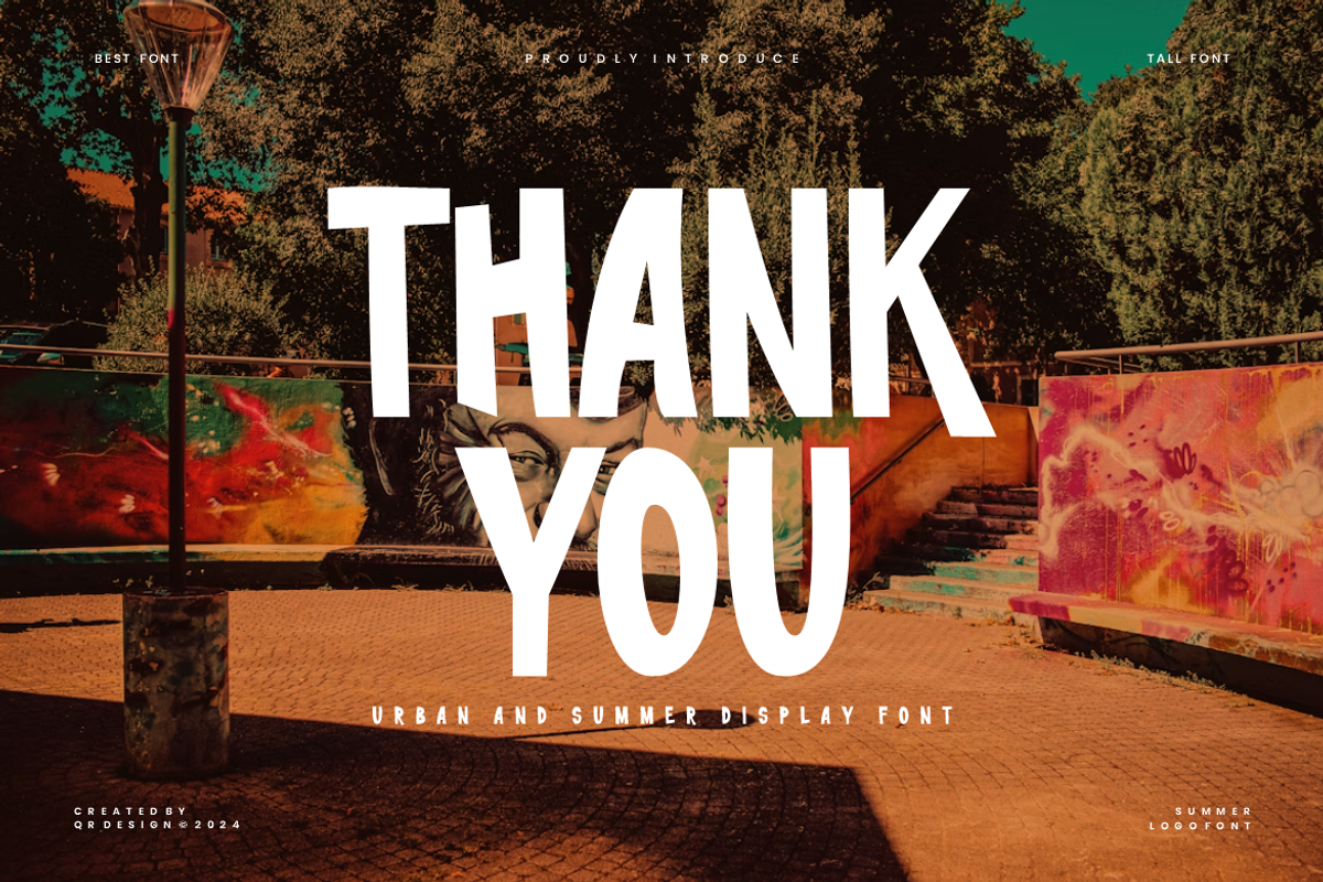 Urban Summer Font, a Sans Serif Font by QR Design Studio (Photo 6 of 6)