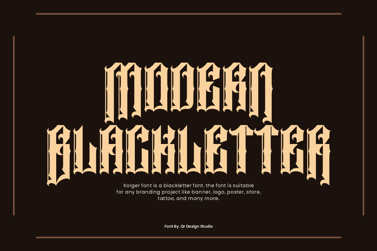 Kolger - Modern Blackletter Font, a Blackletter Font by QR Design Studio (Photo 2 of 8)
