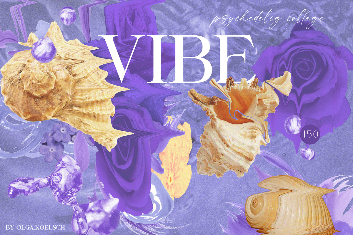 Vibe - purple psychedelic collage, an Object Illustration by Olga Koelsch (Photo 1 of 13)