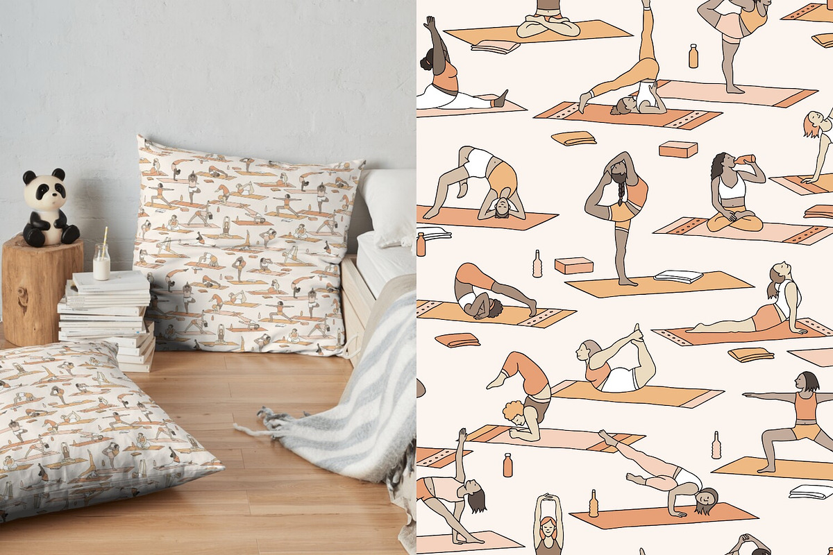 Yoga Class Seamless Pattern, a Pattern Graphic by Franzi draws (Photo 2 of 3)