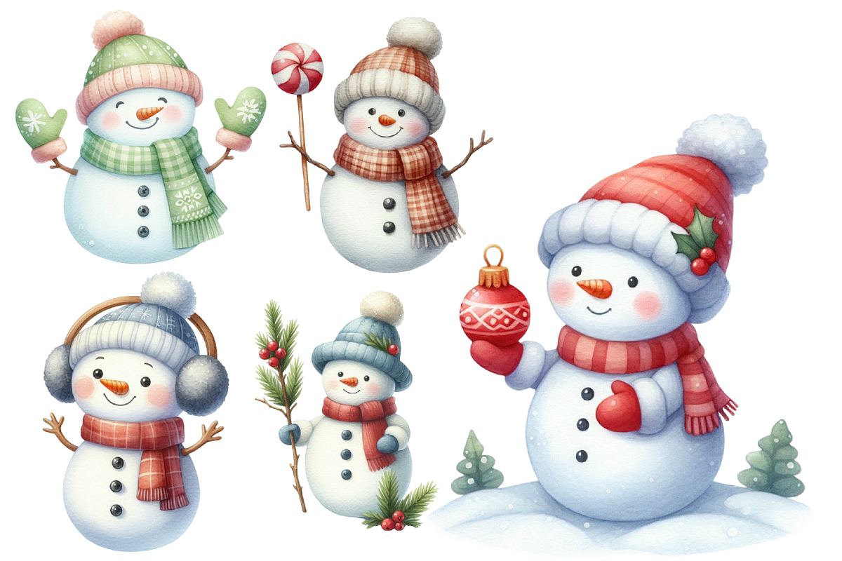 Adorable Snowman Clipart, an Illustration by Designworld (Photo 4 of 5)