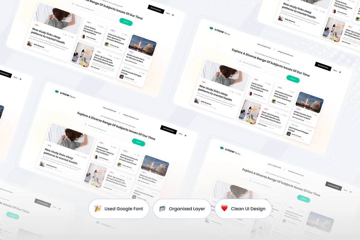 Digital Agency Blog Section UI, a Templates & Theme by SquidPixey (Photo 2 of 3)