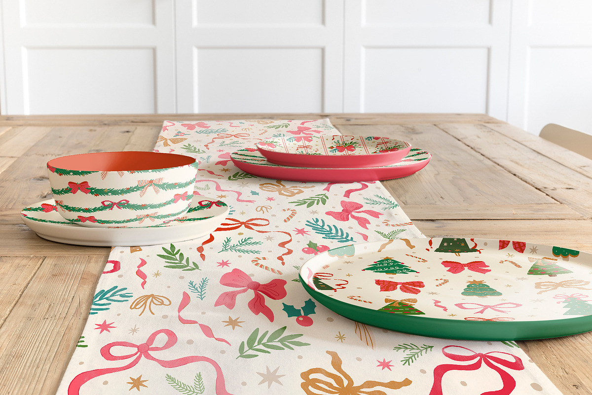 Christmas bows patterns, a Pattern Graphic by Tani Kuzminka (Photo 6 of 17)