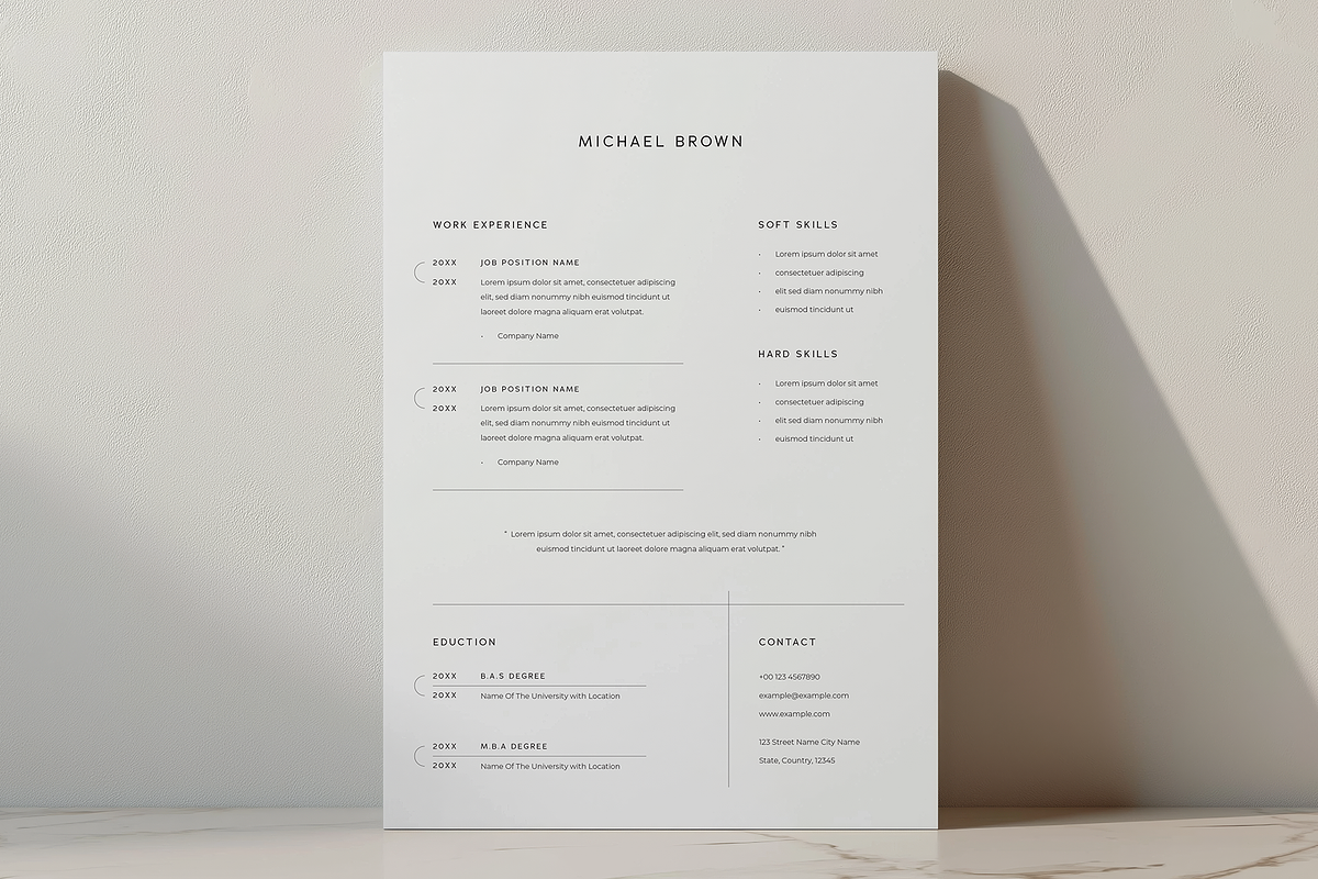 Ultra Minimal Resume Template, a Resume Template by Filip Studio (Photo 3 of 4)