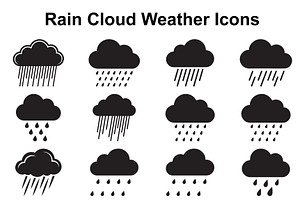 Rainfall Cloud Symbol Set, an Object Graphic by Designer_Momina