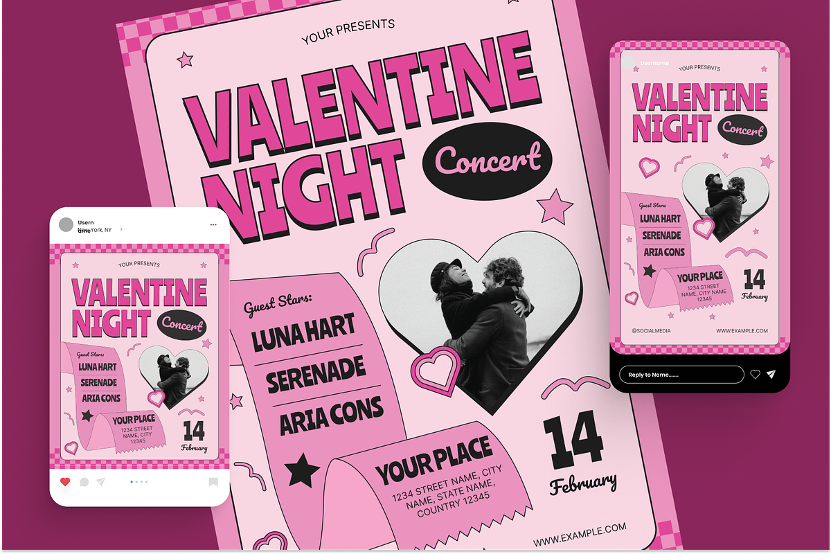 Valentine Concert Flyer Set, a Flyer Template by Annora Studio (Photo 5 of 6)