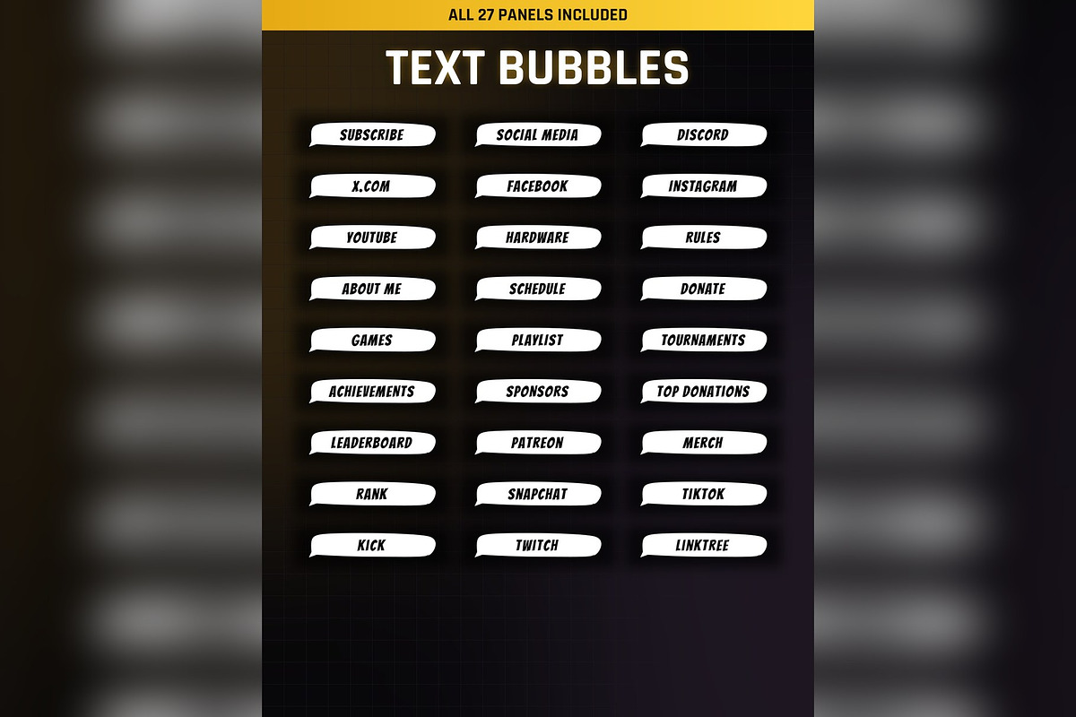 Text Bubbles Twitch & Kick Panels, an Object Graphic by Gear Store (Photo 2 of 5)