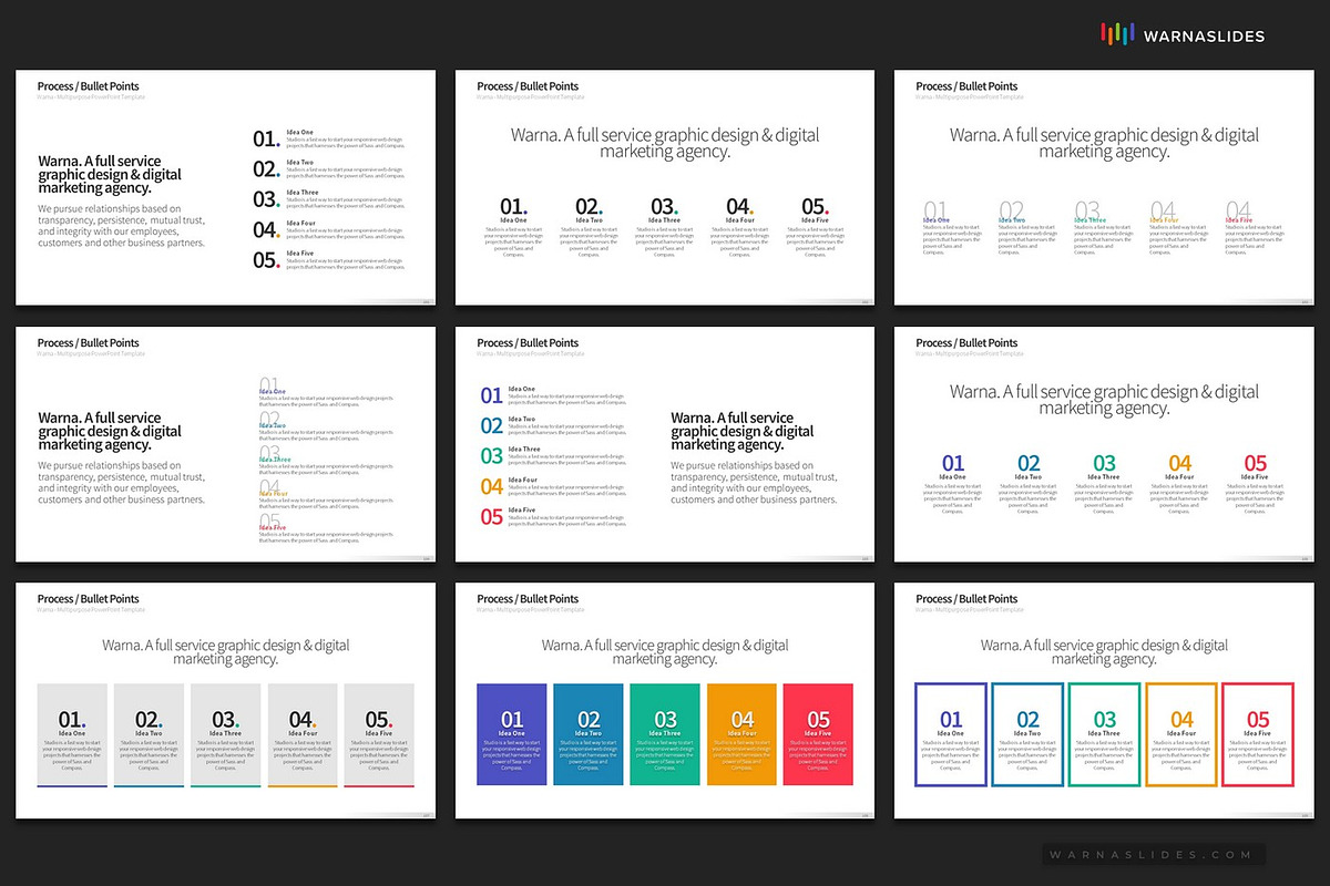 5 Bullet Points PowerPoint Templates, a Presentation Template by Warna Works (Photo 15 of 21)