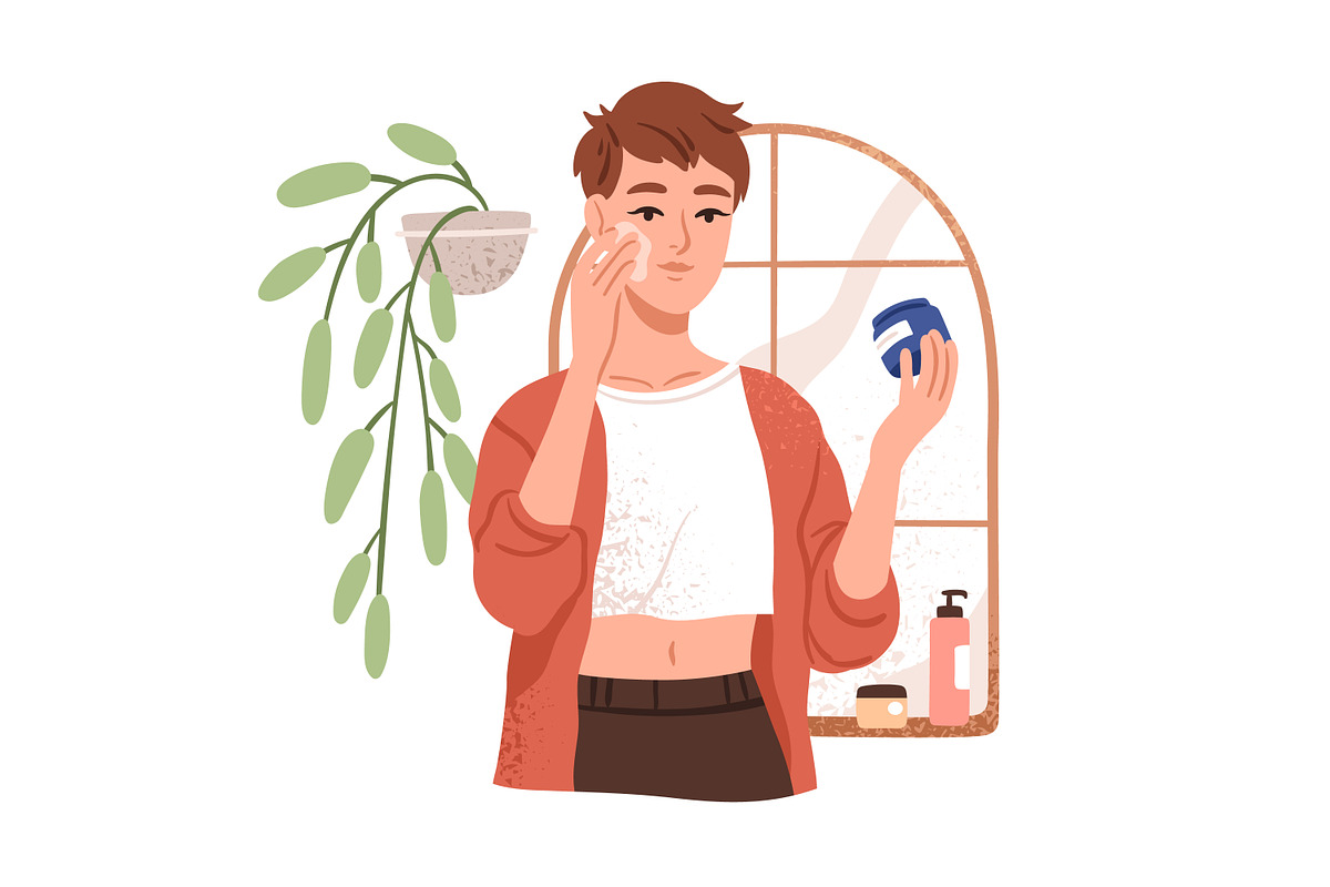 Women doing skin care routine set, a Person Illustration by Good Studio (Photo 2 of 8)