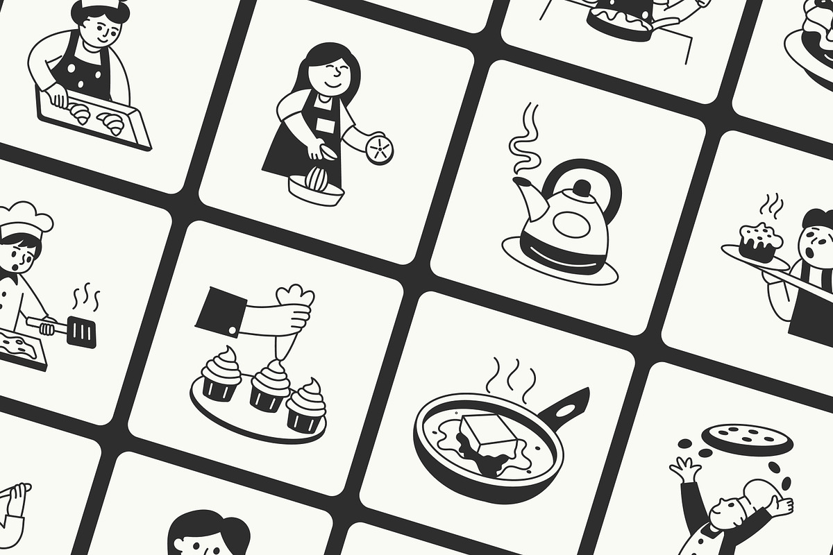 Animated Cooking and Baking Doodle, an Outline Icon by Vectors Market (Photo 4 of 5)