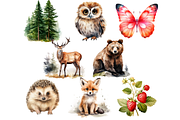 Woodland Animals Clipart Bundle, an Animal Illustration by Mash Mash Stickers (Thumbnail 3 of 9)