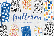 51 kids patterns, for boys & girls!, a Pattern Graphic by Inna Moreva (Thumbnail 1 of 9)