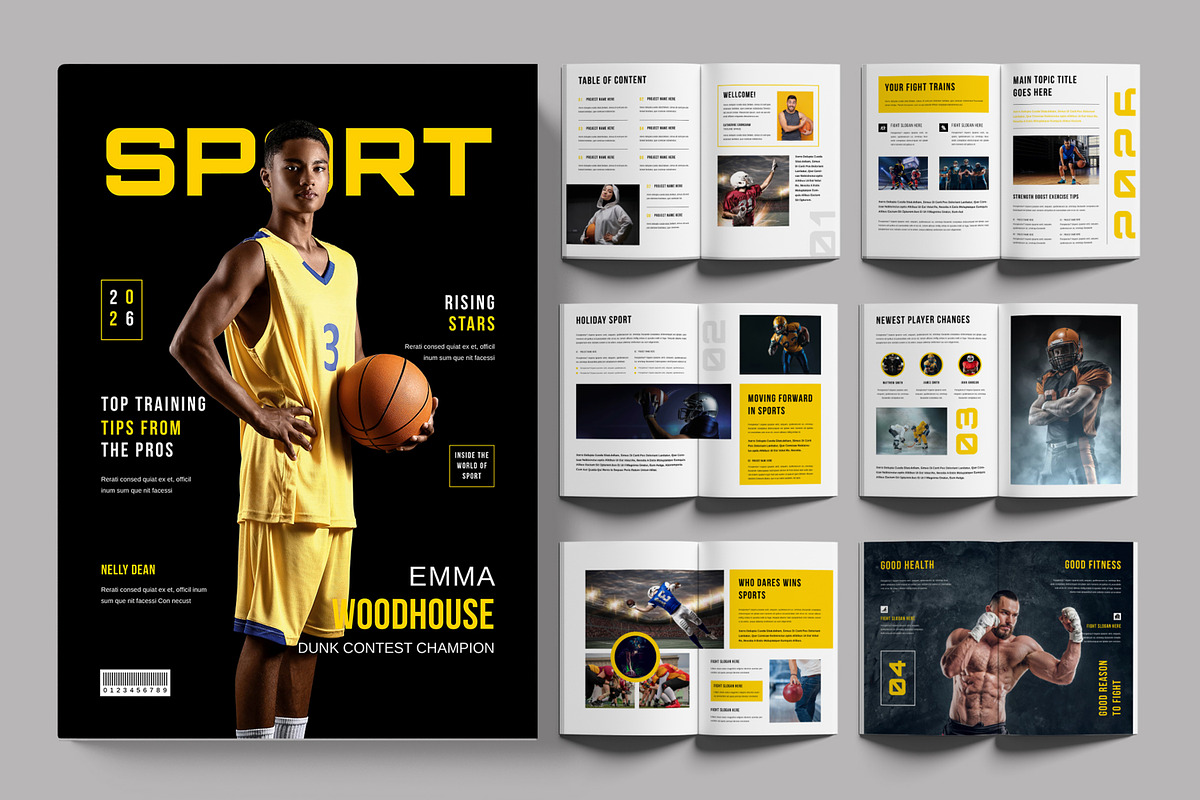 Sports Magazine Template Layout, a Magazine Template by ContestDesign (Photo 1 of 3)