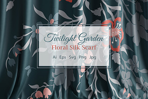 Twilight Garden Floral Scarf
