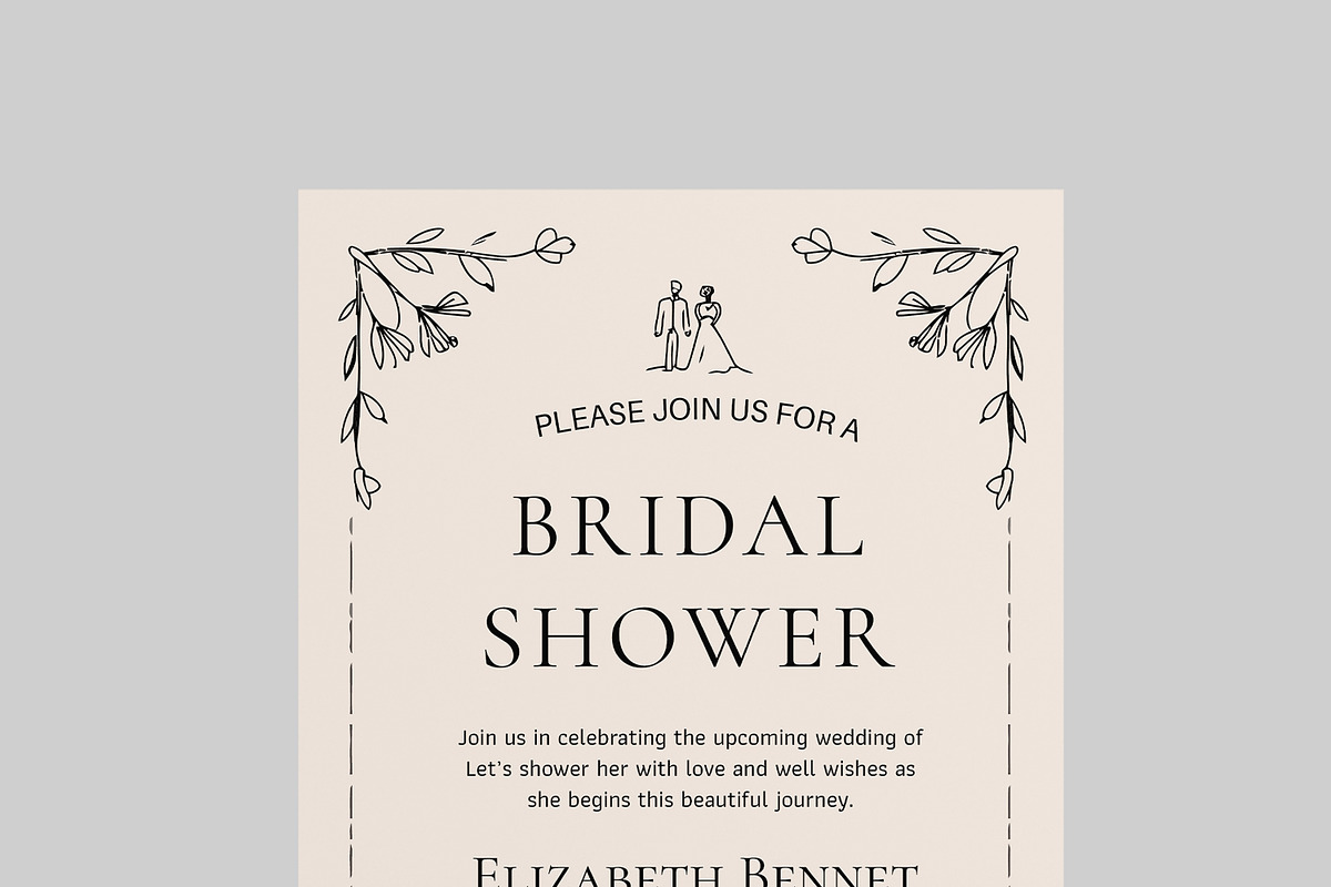 Bridal Shower Invitations Template, a Stationery Template by MightyDesign (Photo 4 of 8)