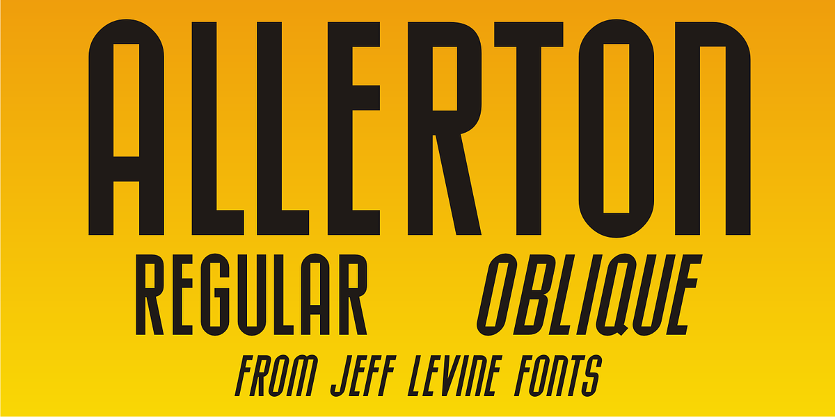 Allerton JNL, a Sans Serif Font by Jeff Levine Fonts