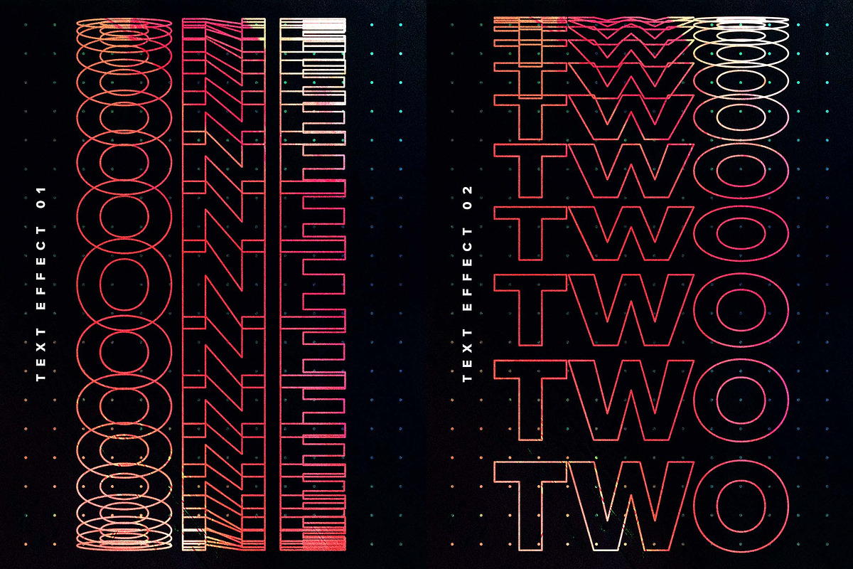 Cyberpunk Retro Layered Text Effects, a Brushes & More by veila.me (Photo 2 of 9)