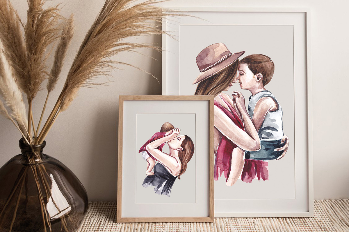 FAMILY watercolor clipart (part - 2), a Person Illustration by Elena_Sedova (Photo 5 of 7)